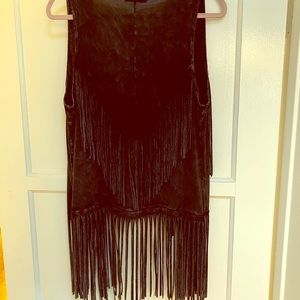 Black fringe vest size medium